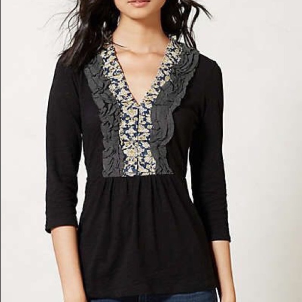 Anthropologie Deletta Printed Tuxedo Tee